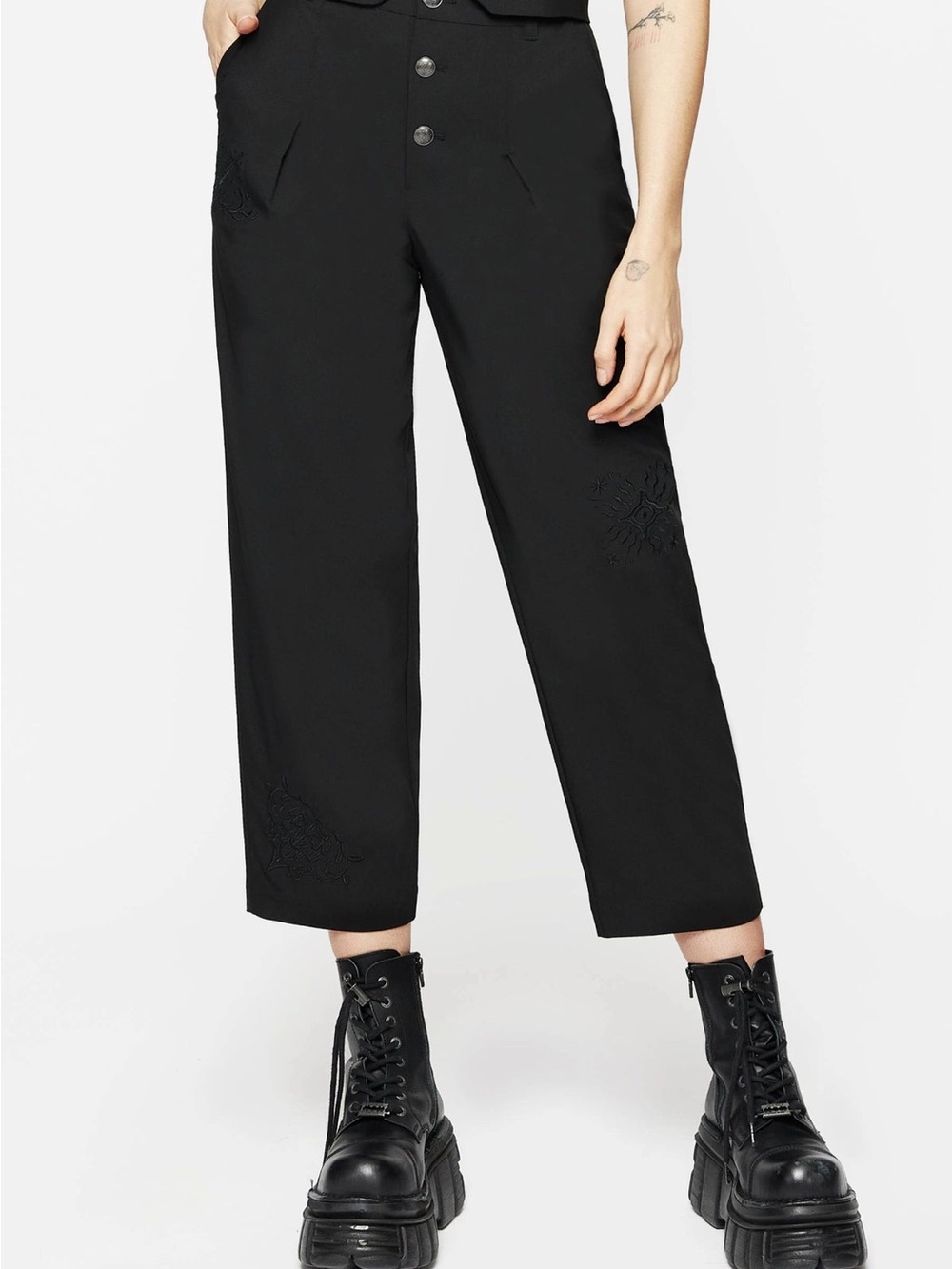 Disturbia Moonbow embroidered tonal tailored pants